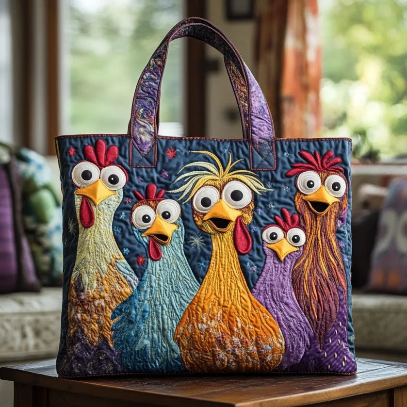 Alva – Borsa a tracolla imbottita fatta a mano con galline