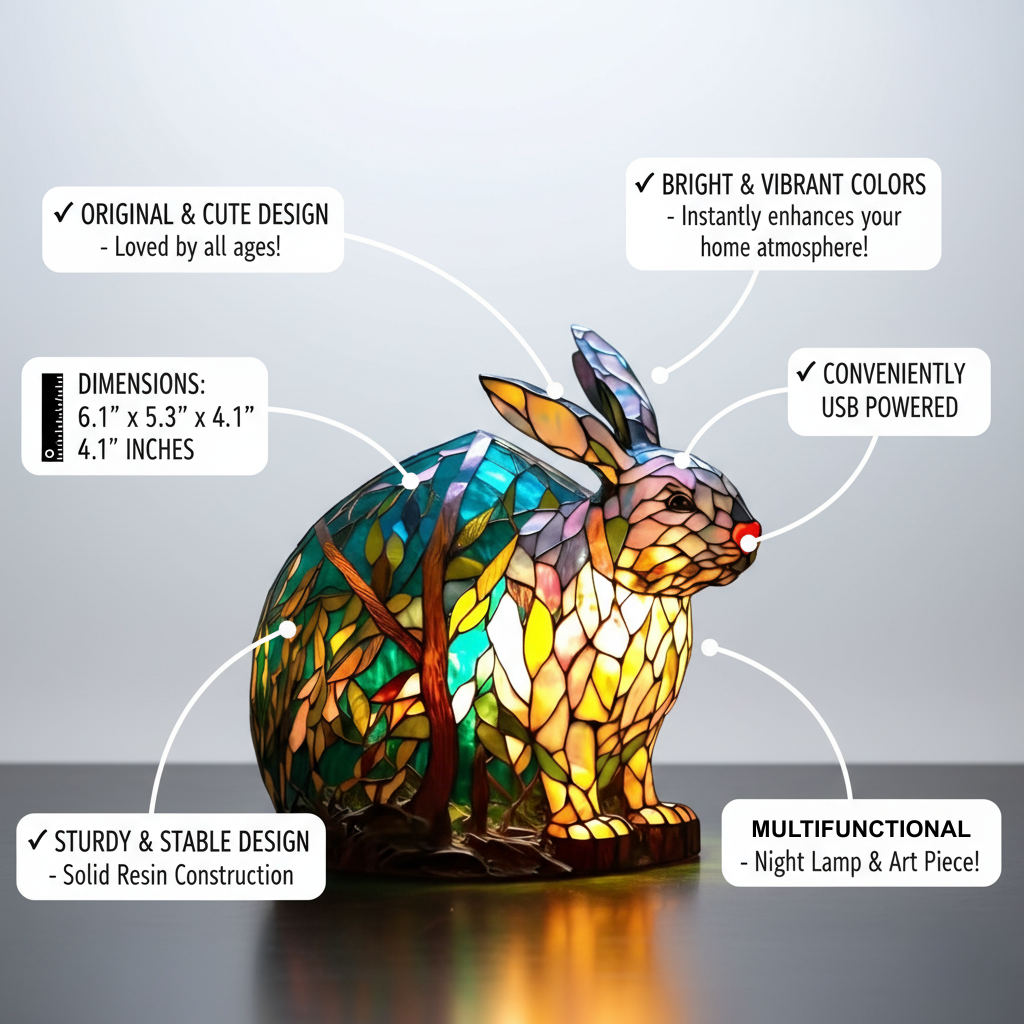 Noppie – Lampada Notturna Vivace a Forma di Coniglio