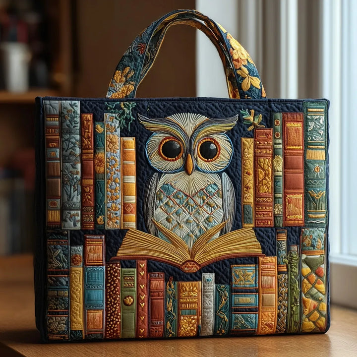 Helena – Borsa tote fatta a mano con motivo di gufo