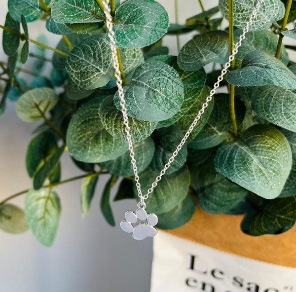 Collana Elegante in Acciaio Inossidabile con Pendente a Forma di Zampa