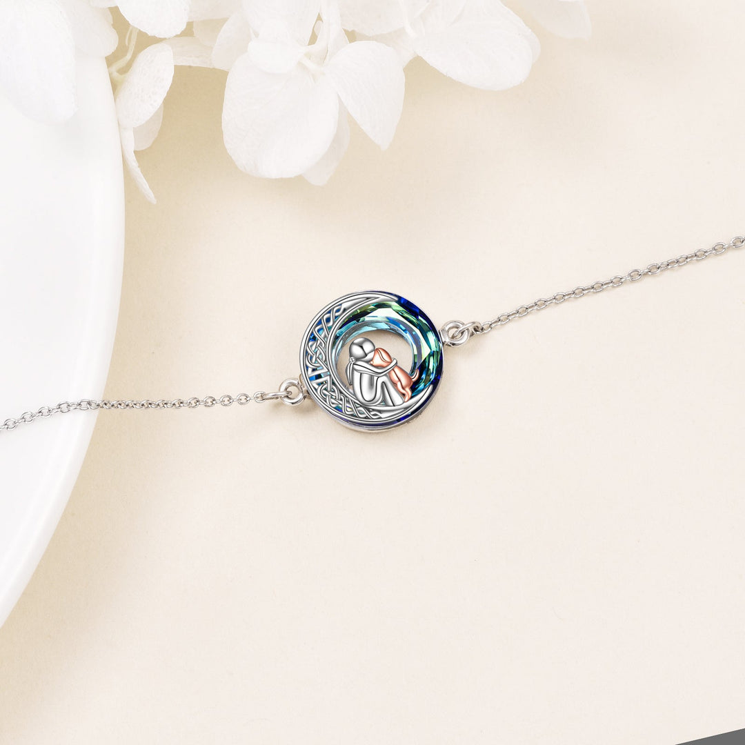Braccialetto Fortunato Regolabile in Argento Sterling con Motivo di Cane