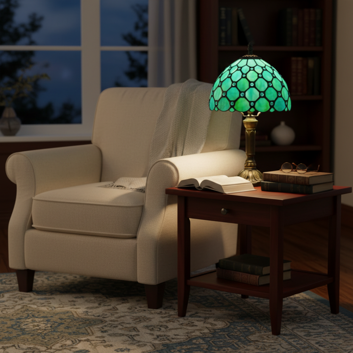 GLASORA | LAMPADA CLASSICA IN VETRO COLORATO TIFFANY