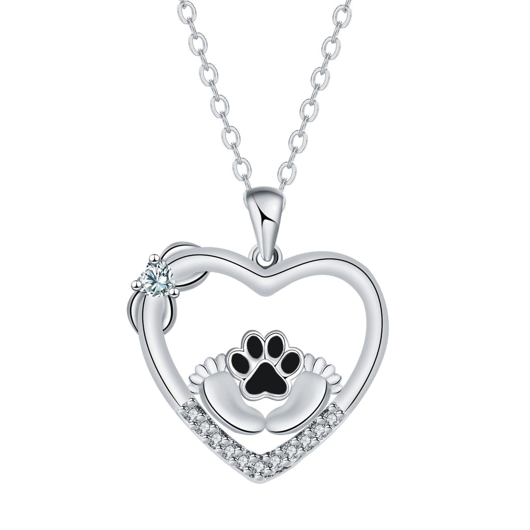 Collana a Forma di Zampa con Zirconia – Compagni Fedeli
