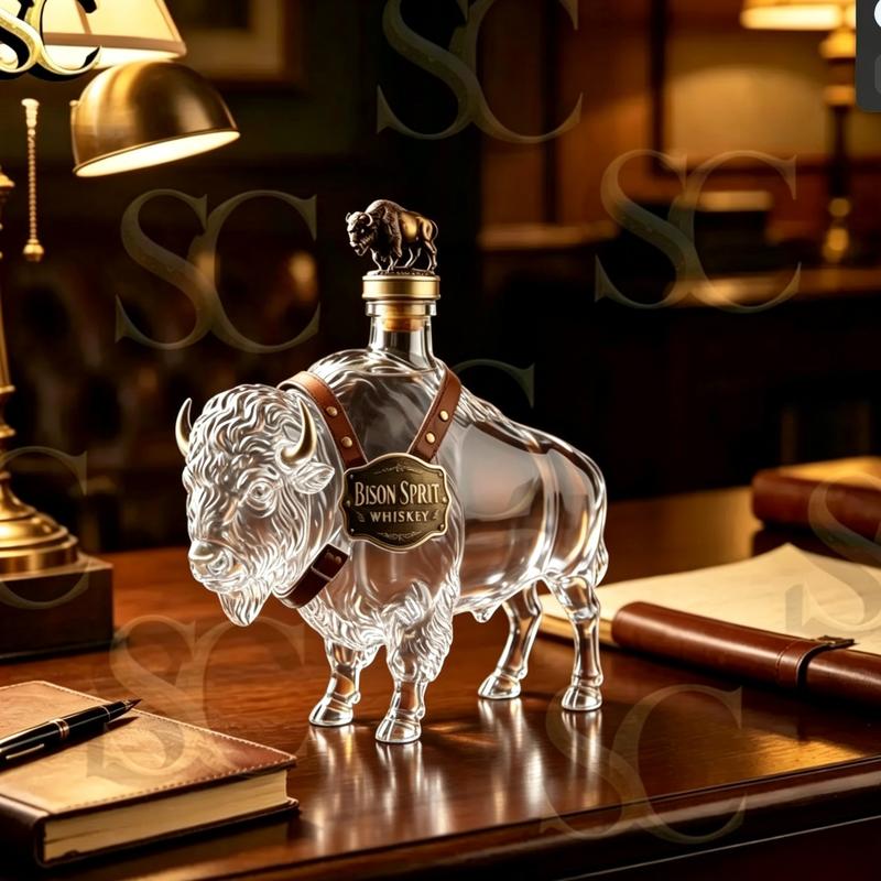Bottiglia di Whisky in Vetro Borosilicato Soffiato a Mano 350ML