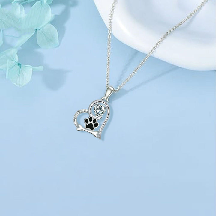 Collana a forma di zampa con Zirconia – Per Amanti dei Cani