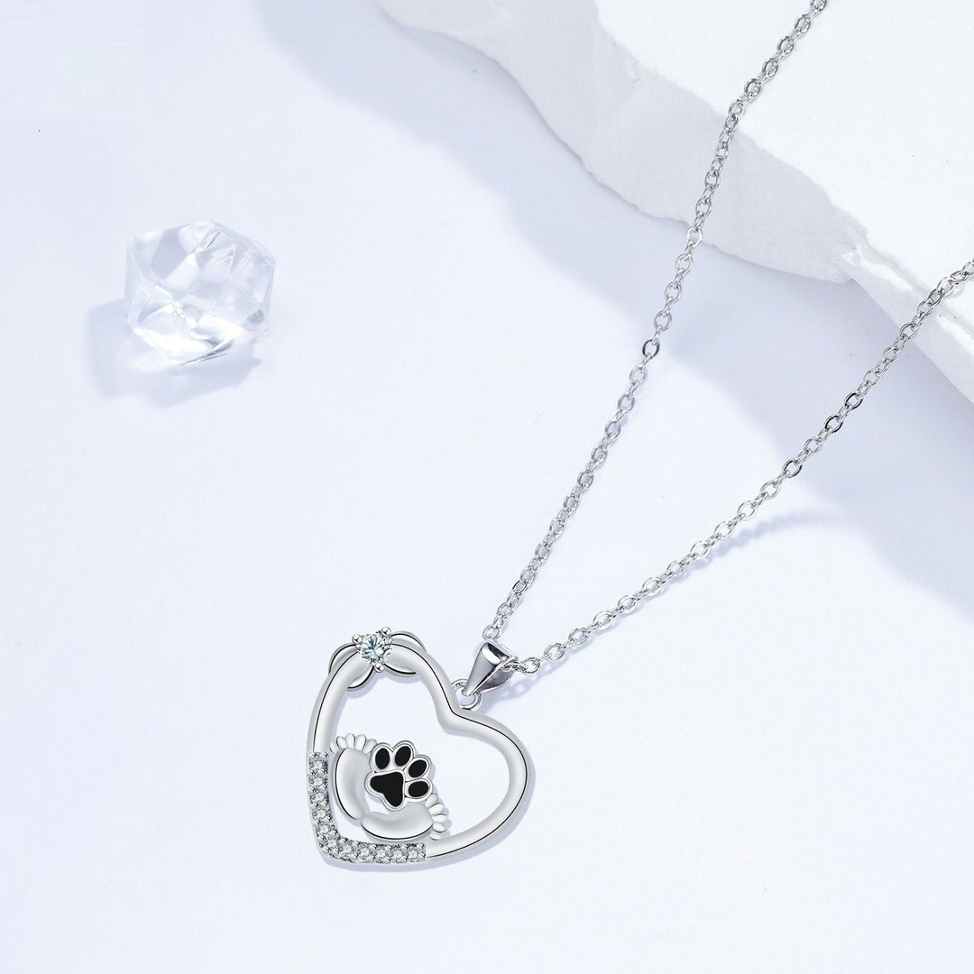 Collana a Forma di Zampa con Zirconia – Compagni Fedeli