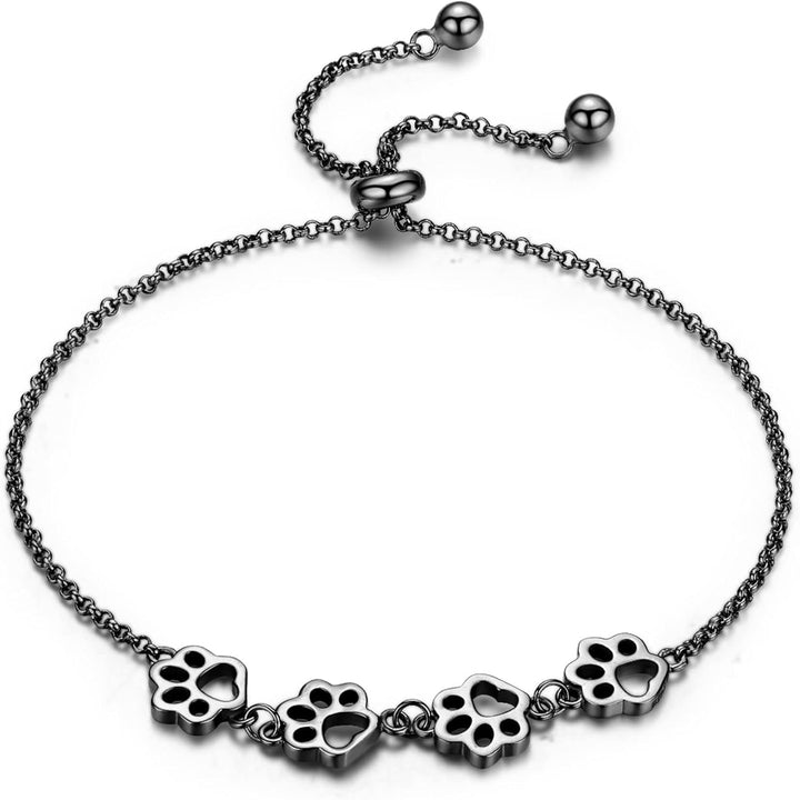 Braccialetto in Argento Sterling con Stampa di Zampa di Cane – Regolabile