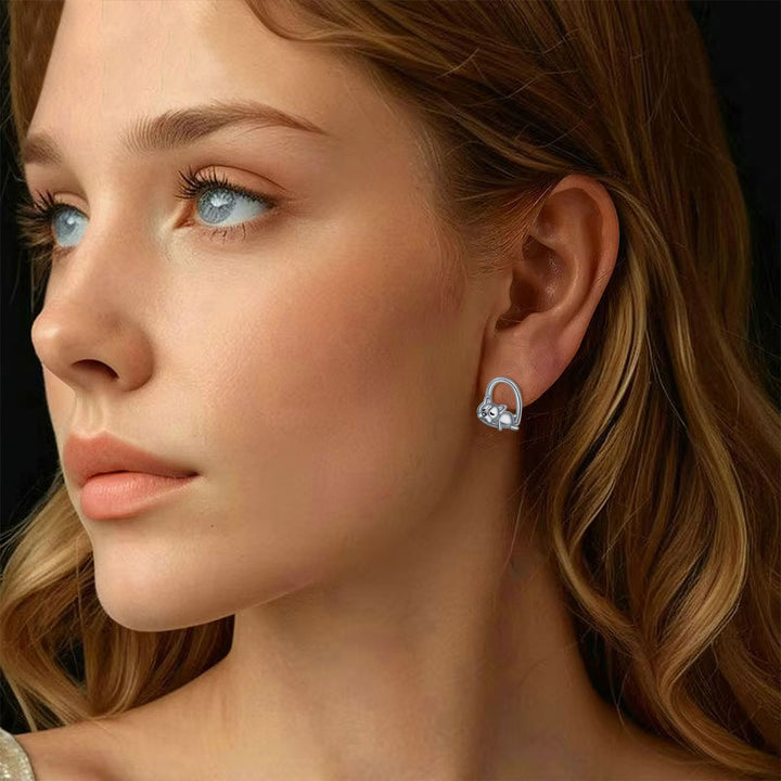 Orecchini a Goccia "Cucciolo Addormentato" in Argento Sterling