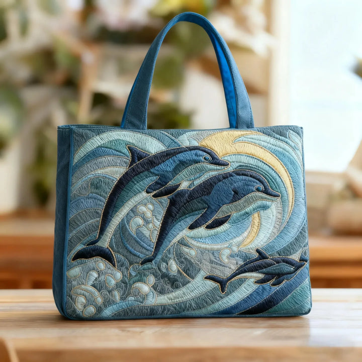 Borsa a Spalla Artigianale Dolphin Ispirata all'Oceano
