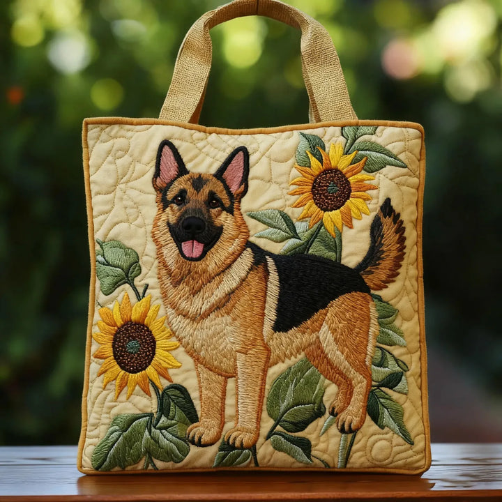 Borsa a Tracolla con Motivo Floreale di Pastore Tedesco