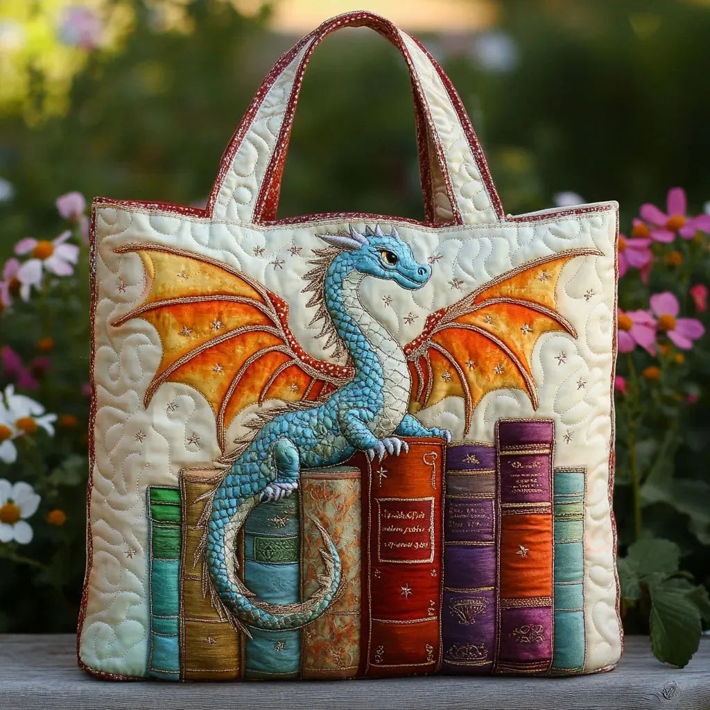 Elisabet – Borsa di stoffa imbottita con motivo di drago