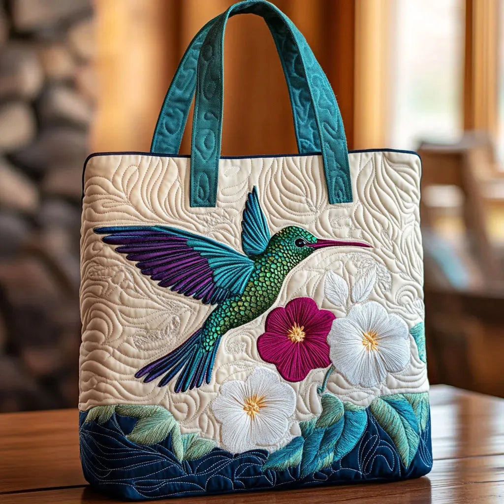 Vivi – Borsa imbottita con colibrì e fiori