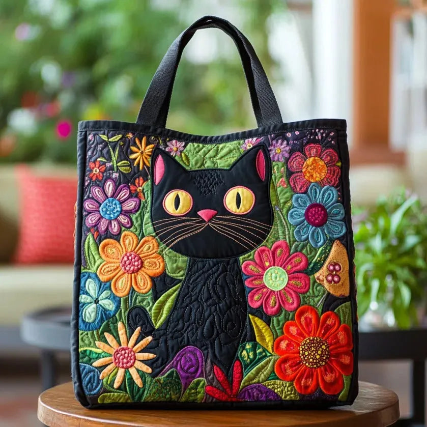 Cecilia – Borsa imbottita con motivo di gatti