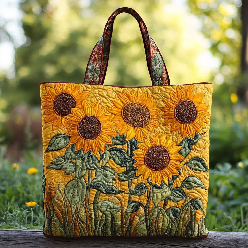 Asta – Borsa a tracolla imbottita con motivo di girasoli