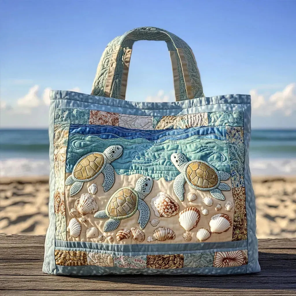Borsa a Spalla Trapuntata a Forma di Tartaruga