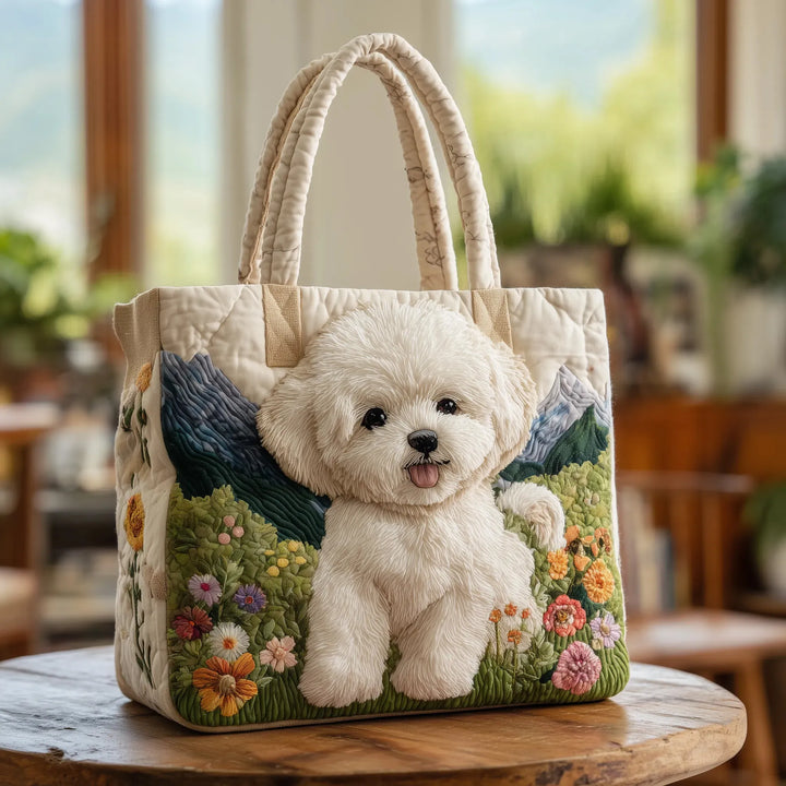 Borsa Tote Trapuntata per Amanti dei Cani