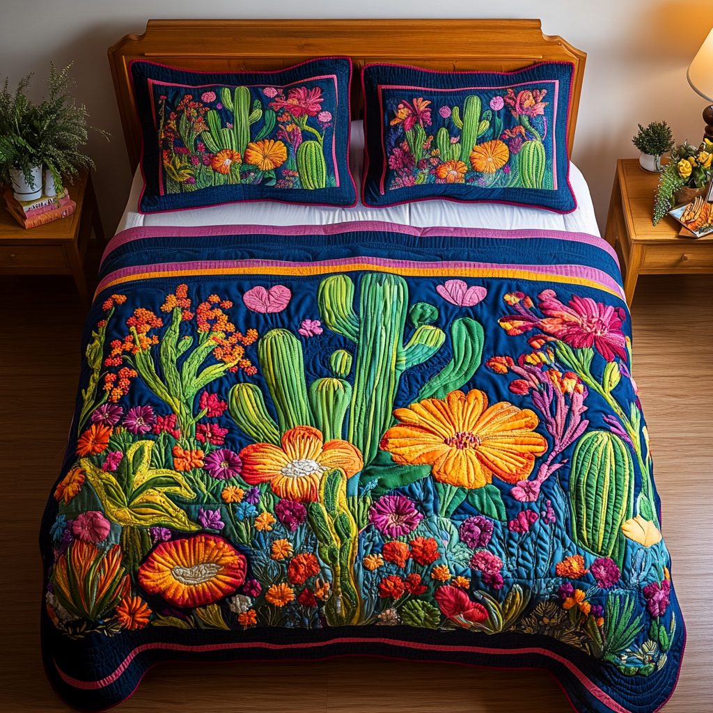 Set di Biancheria da Letto Cactus Garden 3 Pezzi