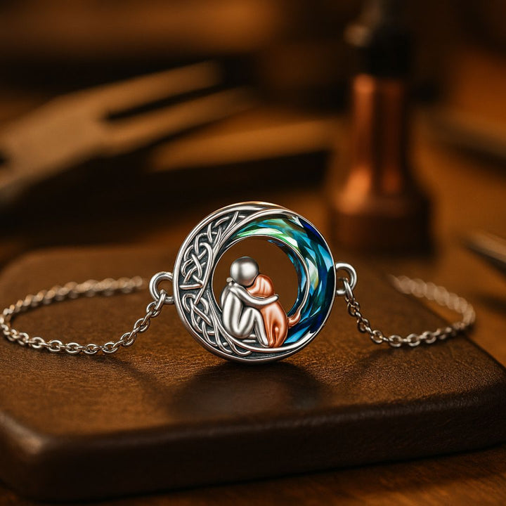 Braccialetto Fortunato Regolabile in Argento Sterling con Motivo di Cane