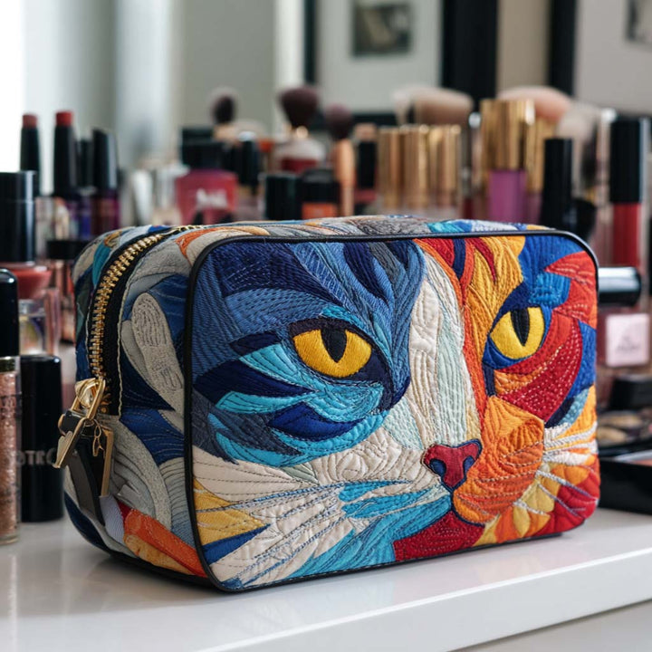 Borsa per Trucco Trapuntata Occhi Dorati