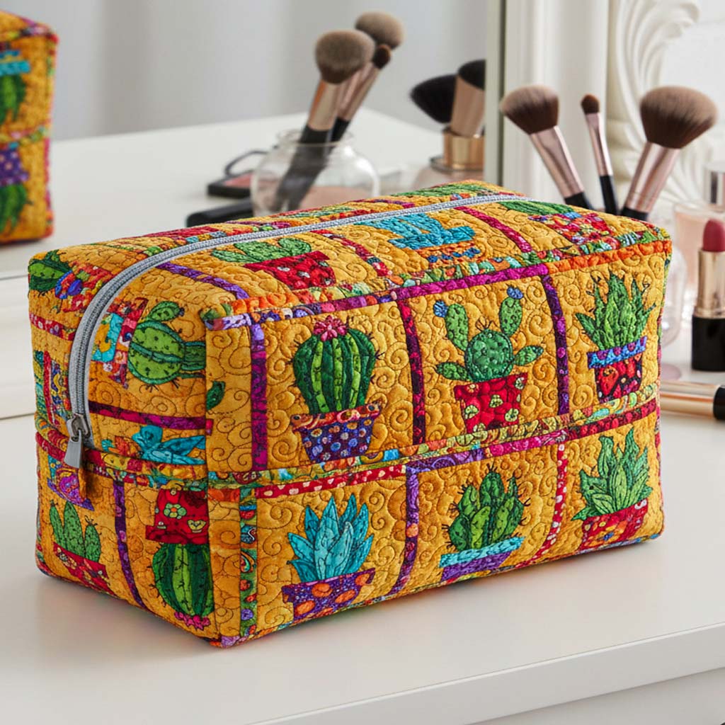 Borsa per Trucco Trapuntata Golden Spikes