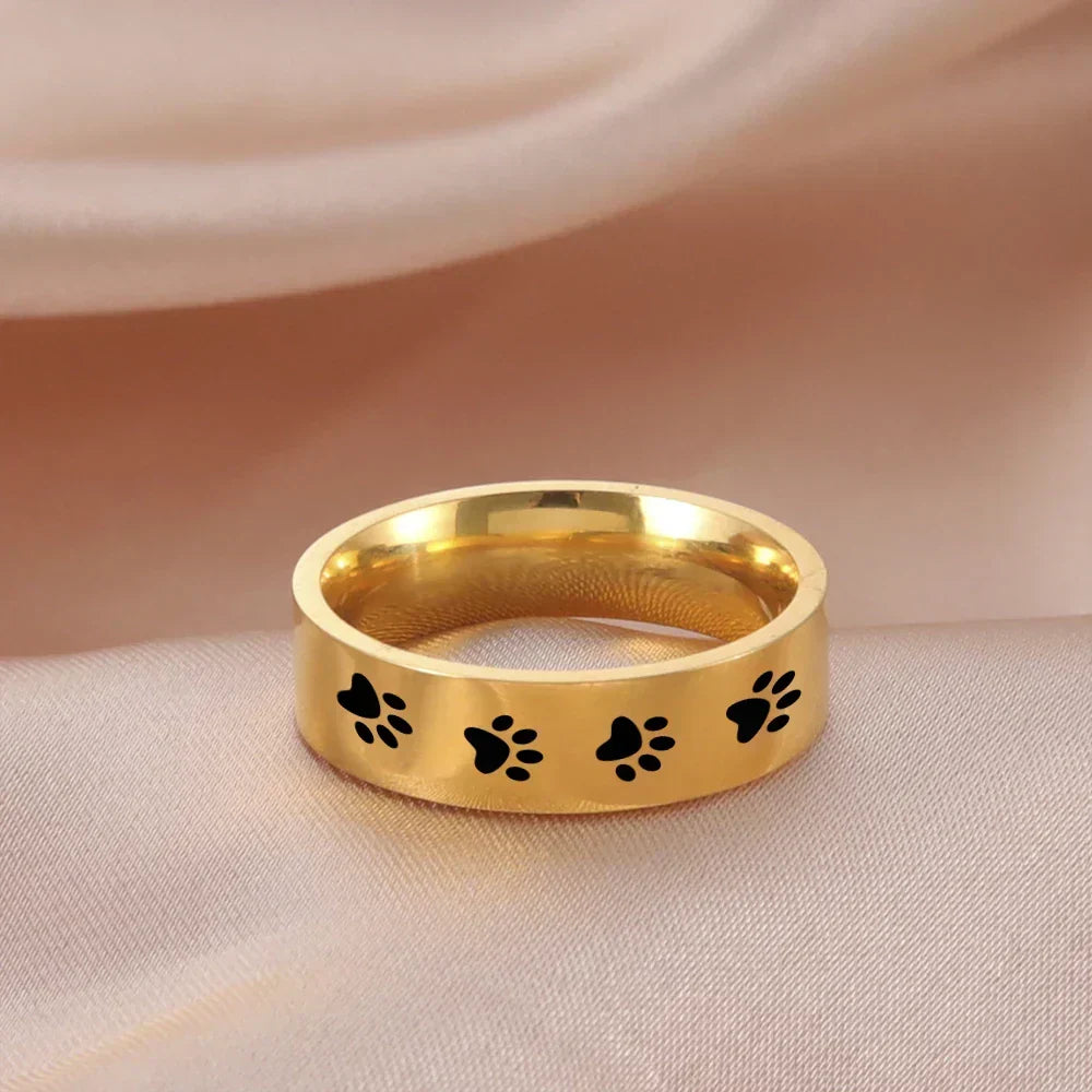 Anello in Acciaio Inossidabile a Forma di Zampa – Gioielli Simbolici per Amanti degli Animali