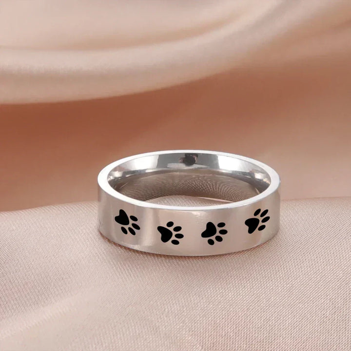 Anello in Acciaio Inossidabile a Forma di Zampa – Gioielli Simbolici per Amanti degli Animali