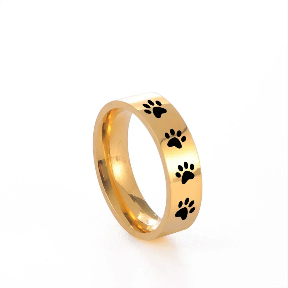 Anello in Acciaio Inossidabile a Forma di Zampa – Gioielli Simbolici per Amanti degli Animali