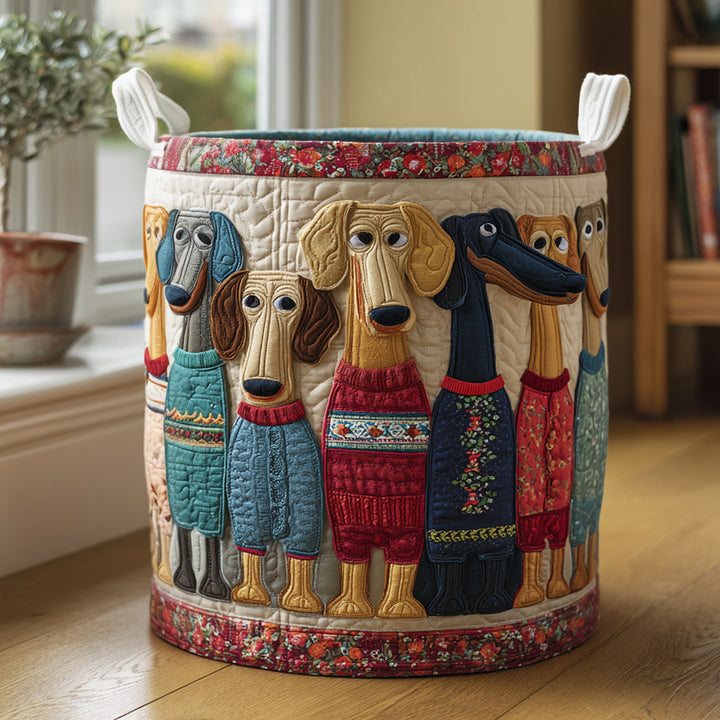 Cesto per la Lavanderia Dachshund Felice