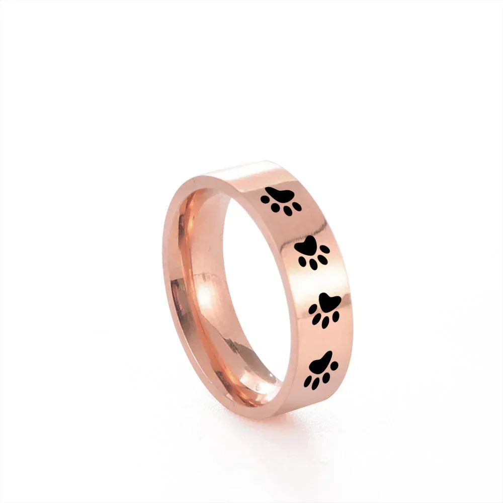 Anello in Acciaio Inossidabile a Forma di Zampa – Gioielli Simbolici per Amanti degli Animali