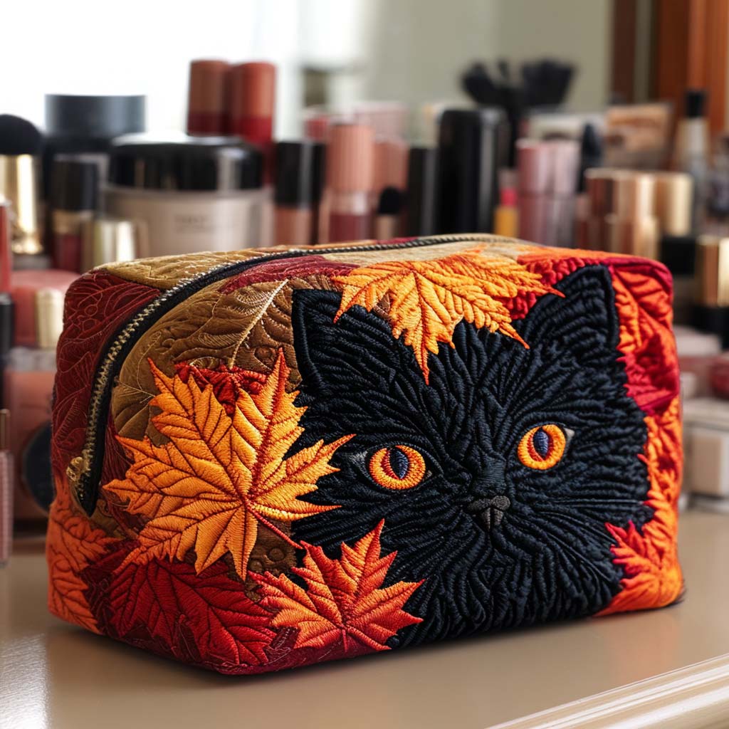 Borsa per Trucco Quilted Joyful Kitten