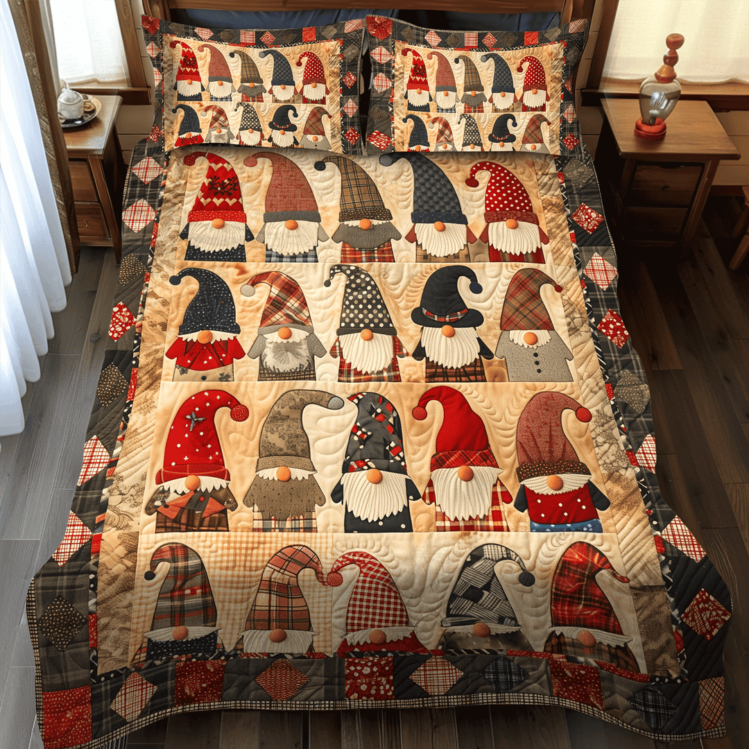 Set di Biancheria da Letto 3 Pezzi Gnomi Felici