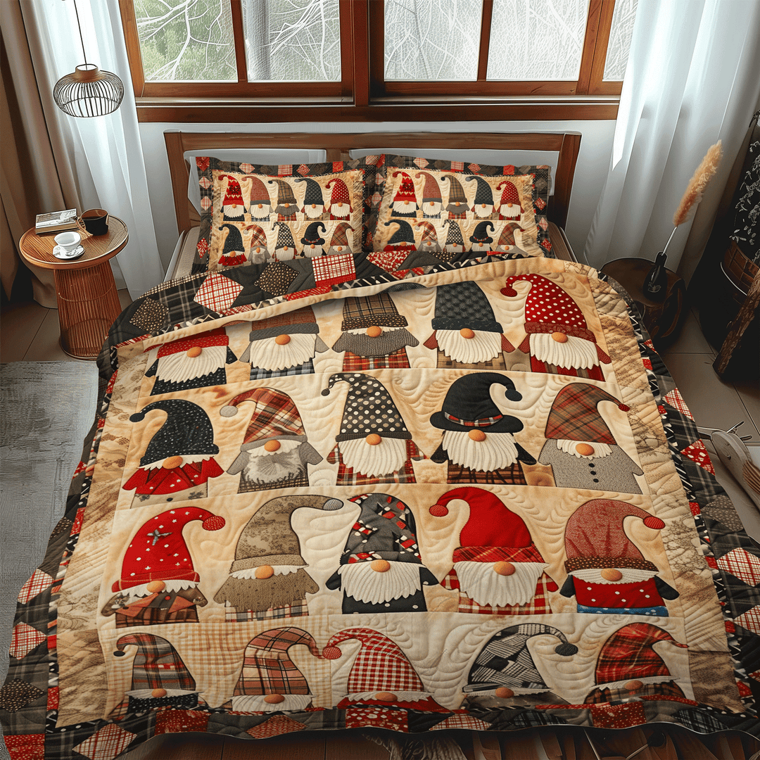 Set di Biancheria da Letto 3 Pezzi Gnomi Felici