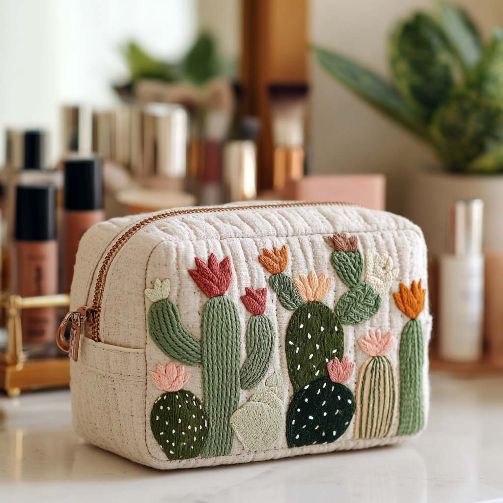 Borsa per Trucco Trapuntata Prickly Love