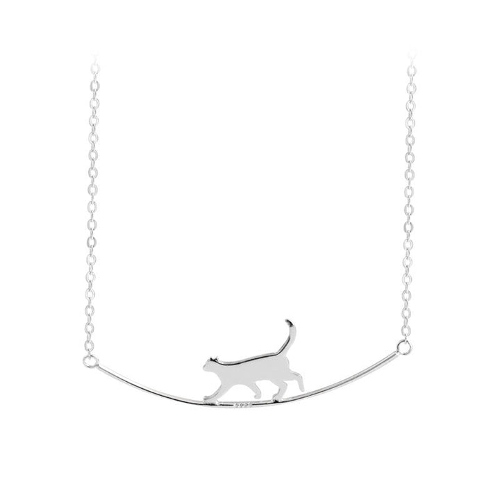 Collana in Argento con Gatto Scalatore