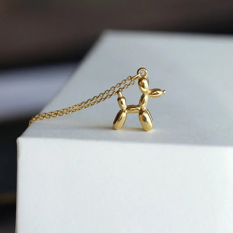 Collana Cane Palloncino – Collana Giocosa da Donna con Pendente Animale in Stile Oro