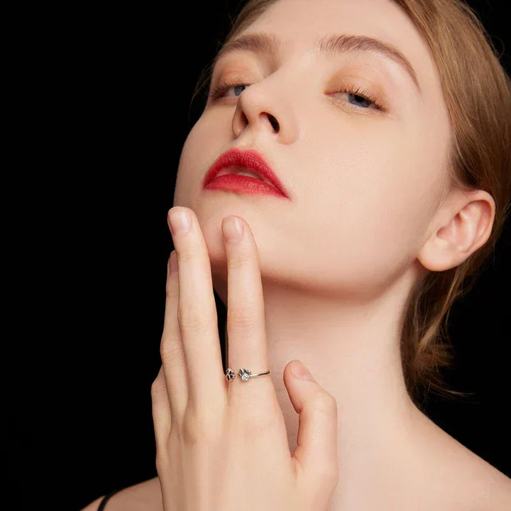 Anello in Argento Sterling con Zirconia e Smalto – Regolabile