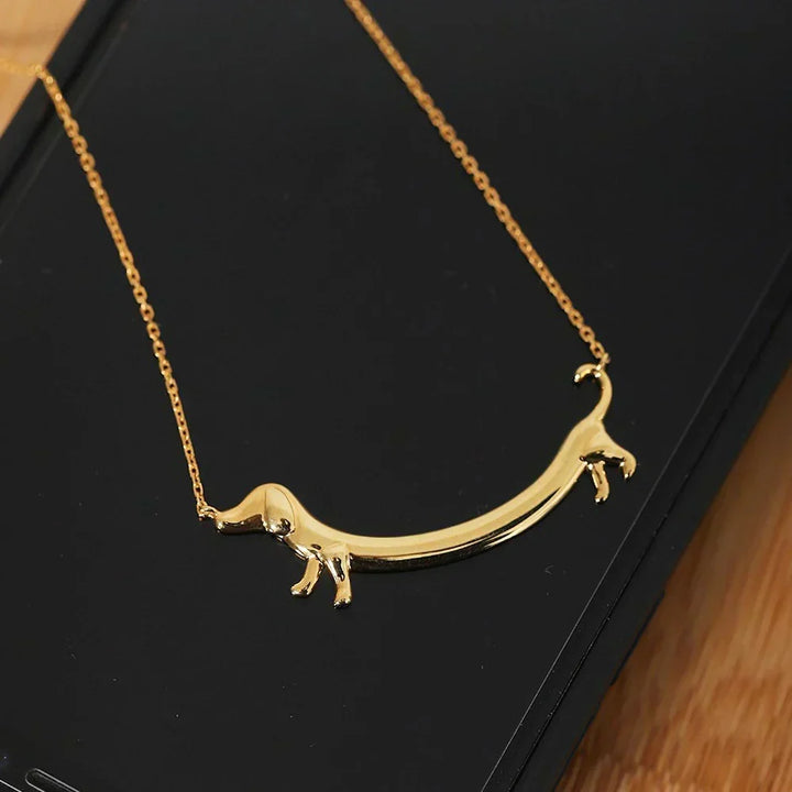 Collana con Cucciolo di Bassotto in Oro per Donne