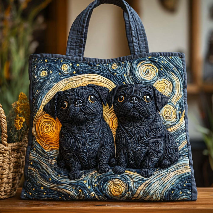 Borsa Tote Pugs Notte Stellata