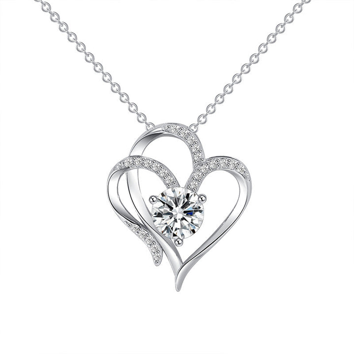 Collana a Doppio Cuore con Zirconia – Collana Regolabile da Donna