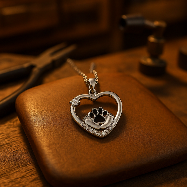 Collana a Forma di Zampa con Zirconia – Compagni Fedeli