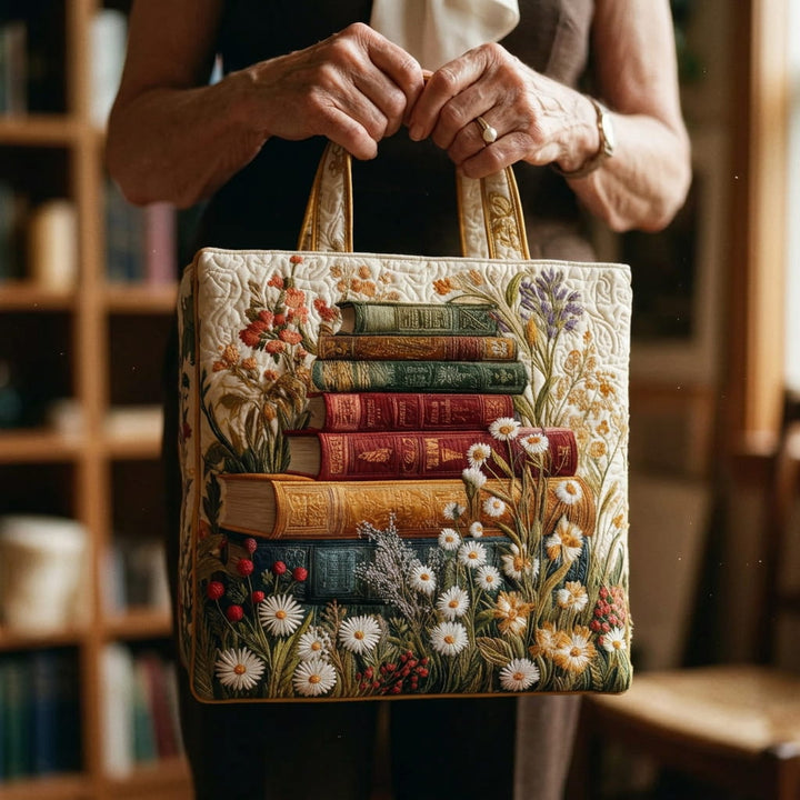 Borsa a Spalla Trapuntata con Motivo Floreale – Design Artistico