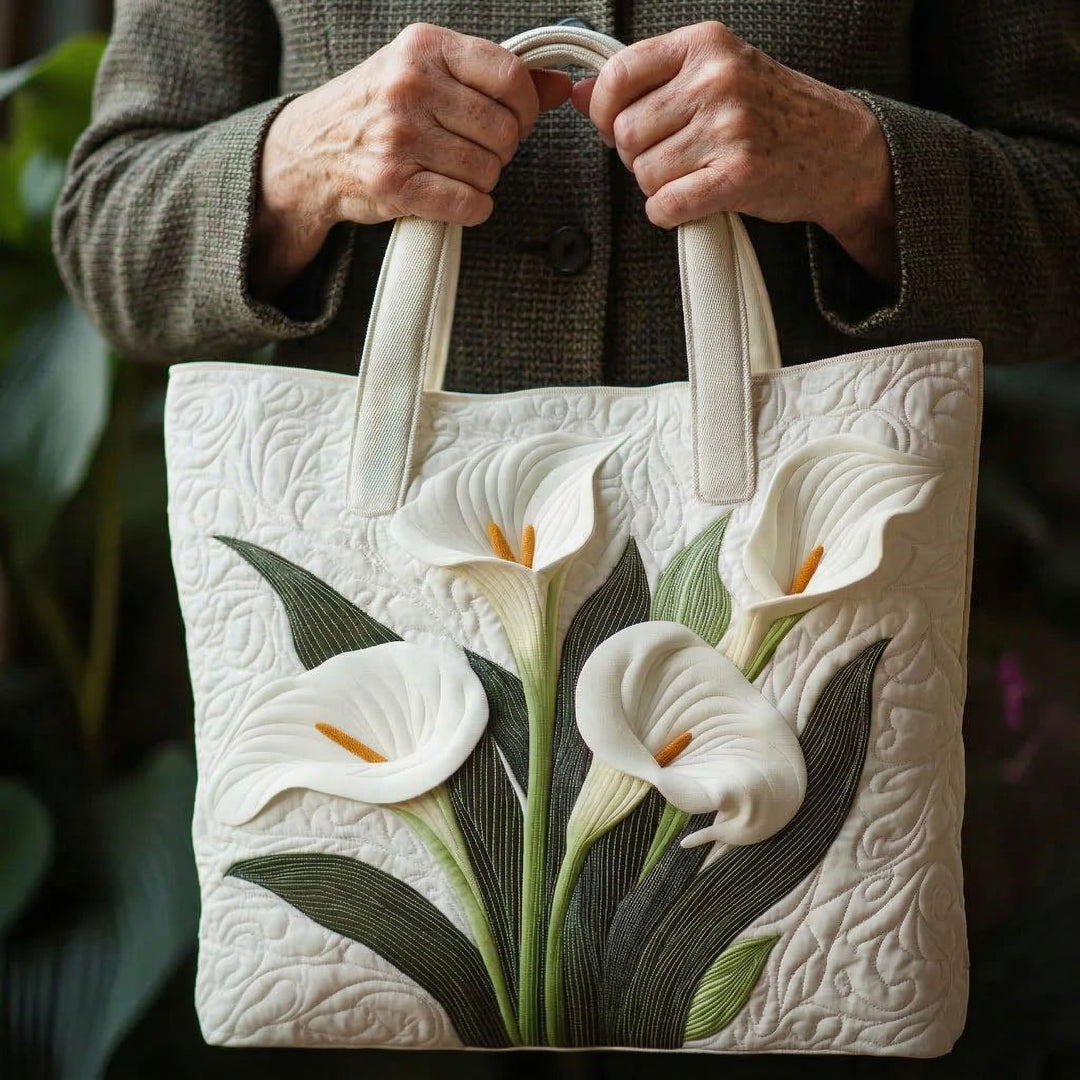 Borsa a Mano Calla Bianca Trapuntata