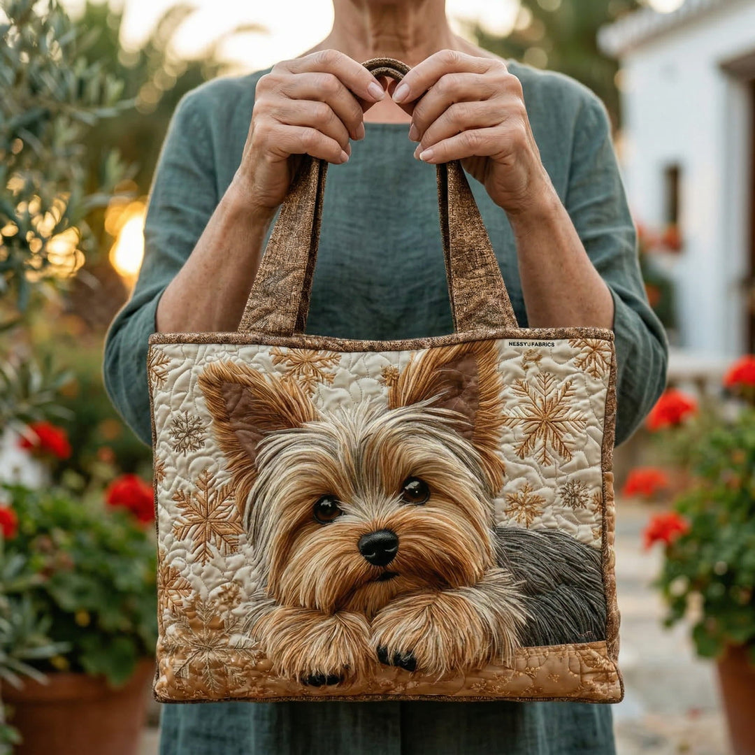 Esclusiva Borsa Tote Yorkie Fatta a Mano