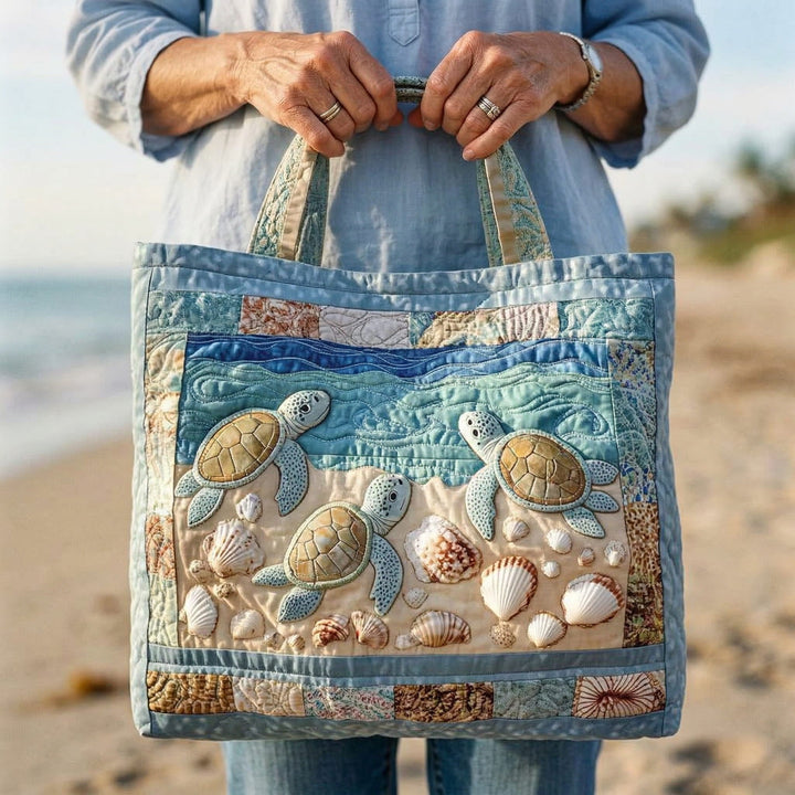 Borsa a Spalla Trapuntata a Forma di Tartaruga