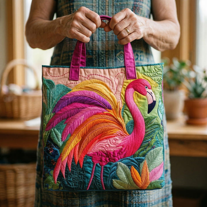 Borsa a Spalla Imbottita Flamingo Arcobaleno