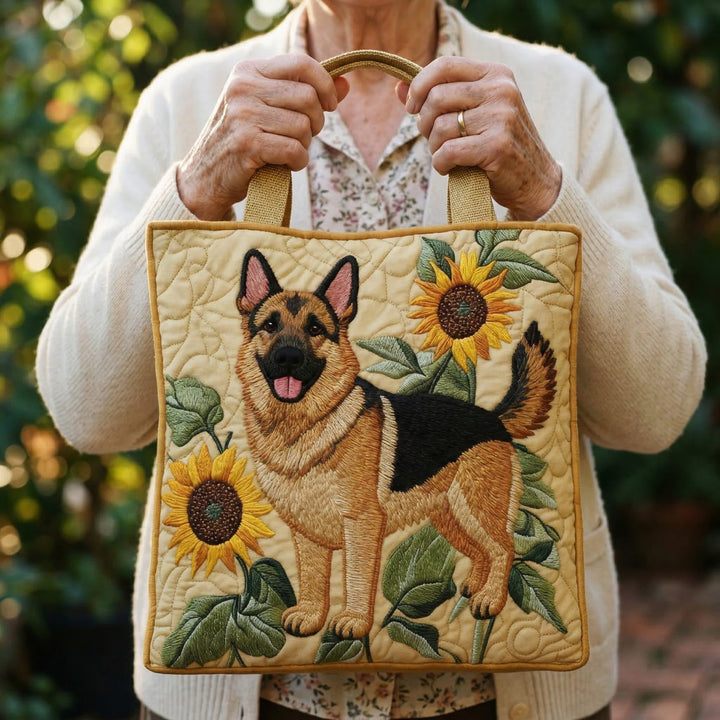 Borsa a Tracolla con Motivo Floreale di Pastore Tedesco