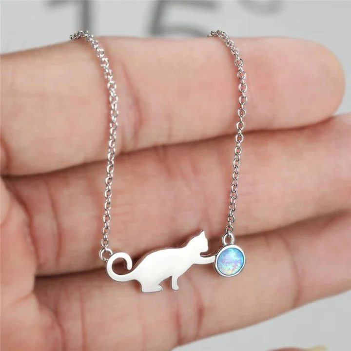 Collana con Gatto in Stile Retro Vintage