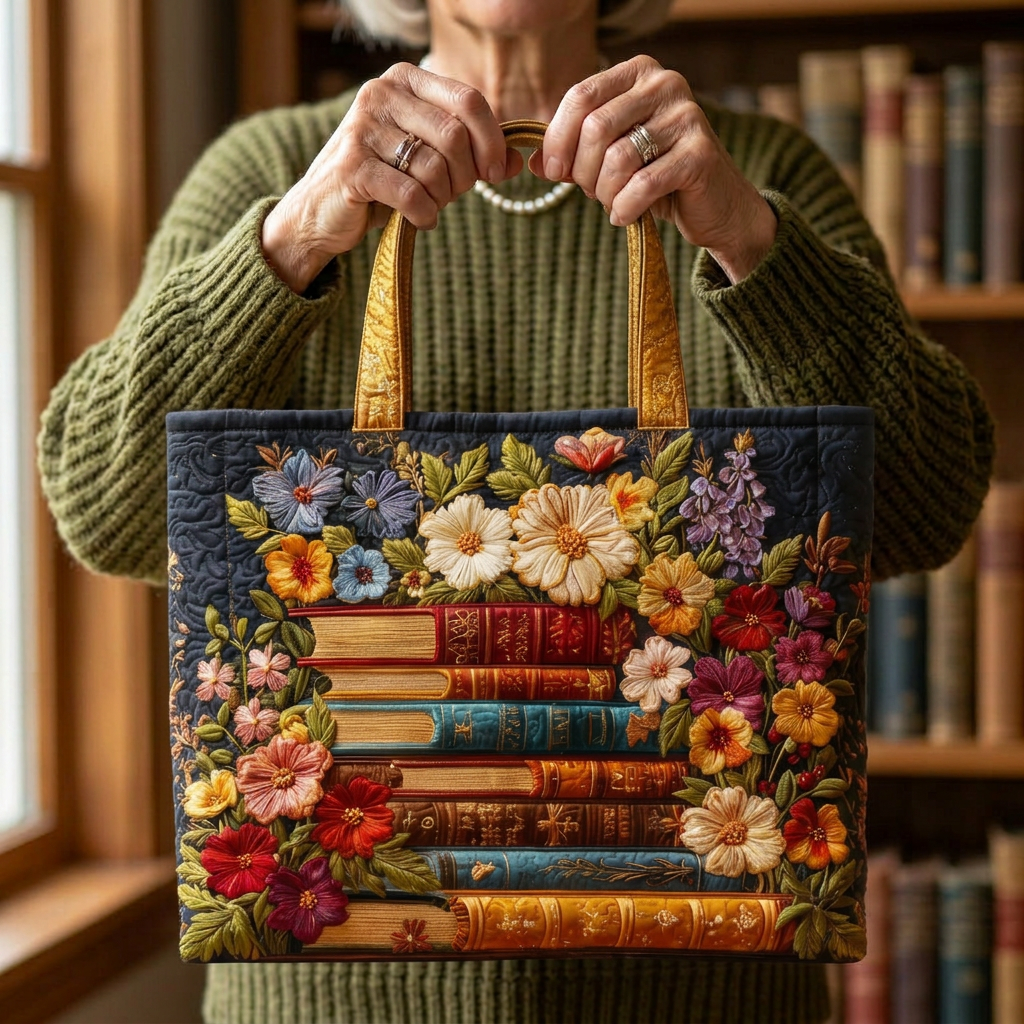 Viveka – Borsa in tessuto con ricami di fiori