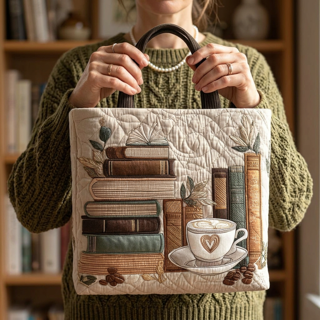 Margareta – Borsa imbottita con motivo di libri