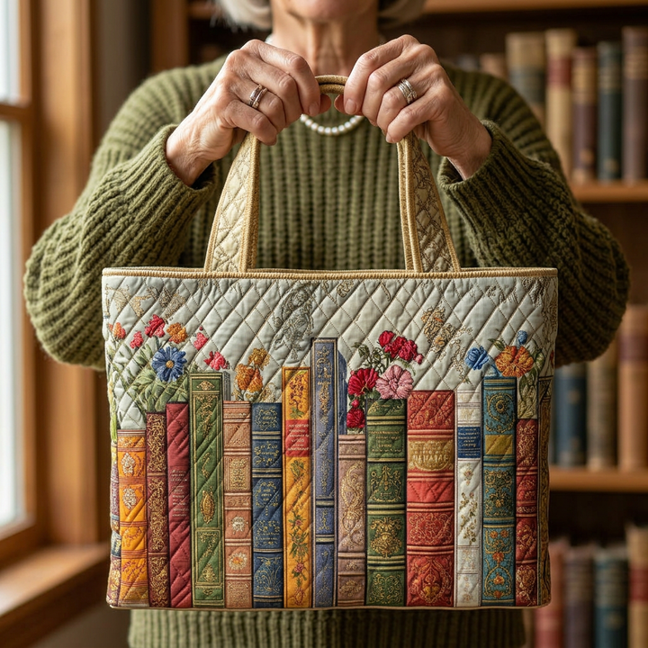Selma – Borsa imbottita con motivo bibliotecario